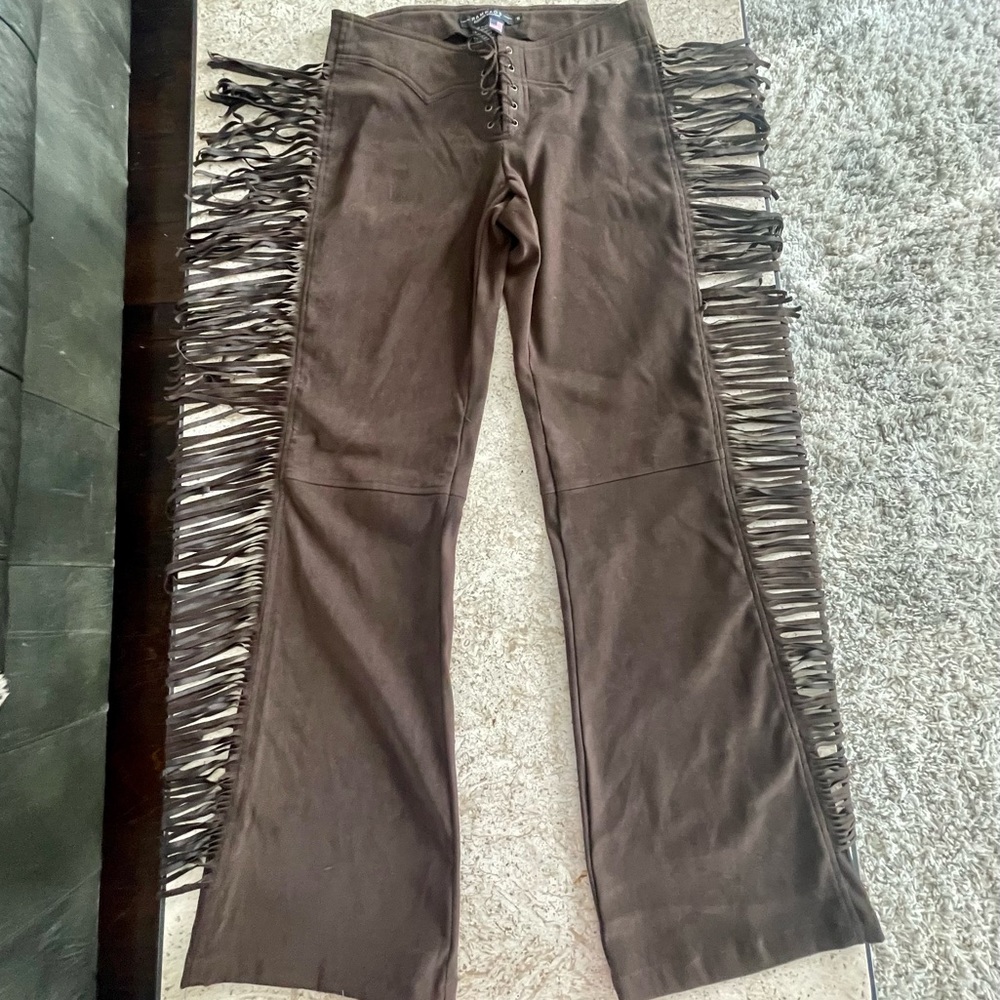 Rampage Fringe Cowboy Suede pants